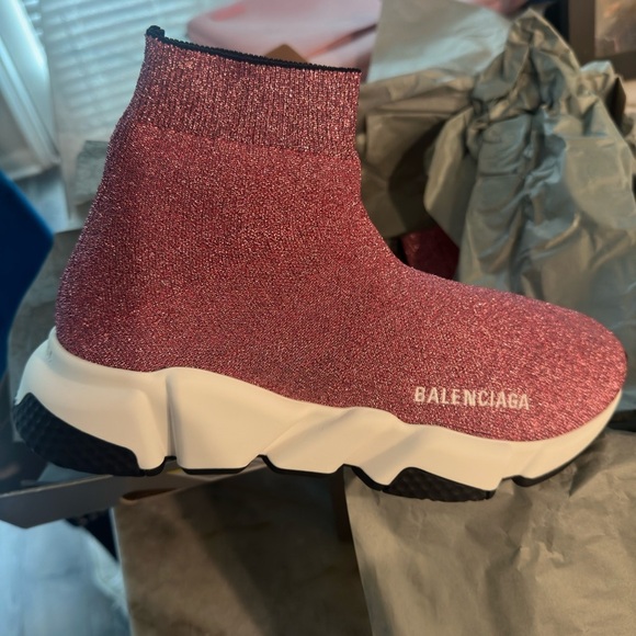 Balenciaga Women’s Speed Glitter Sneakers - Picture 1 of 6